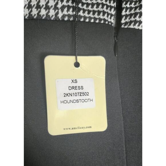 NEW Amelia NY Houndstooth plaid check Pin Up Dress midi XS 50s retro whimsygoth - Picture 3 of 8